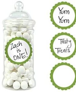 20 Etiquettes rondes pot candy bar vert