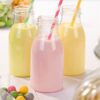 Lot de 4 mini bouteilles de lait table candy bar