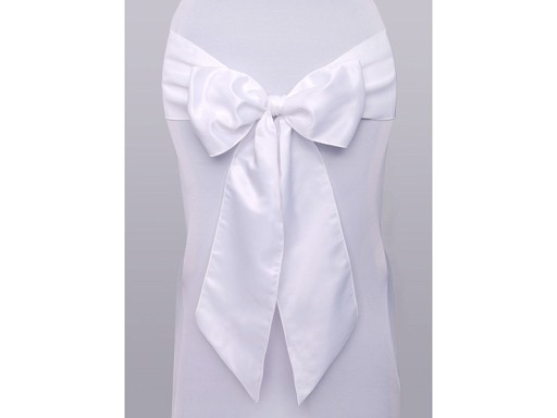 Location tissu satin noeud de chaise Blanc Location tissu satin noeud de chaise Blanc