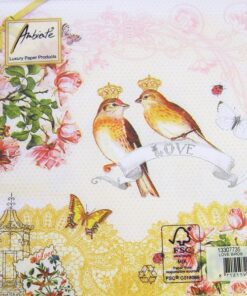 Serviettes mariage romantique oiseaux 
