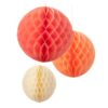 Boules papier alvéolées pastel blush