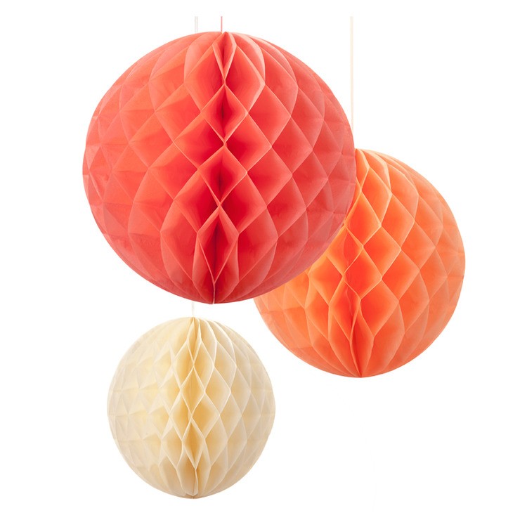 Boules papier alvéolées pastel blush Boules papier alvéolées pastel blush
