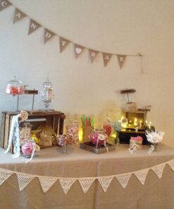 Guirlande fanion Candy Bar toile de jute