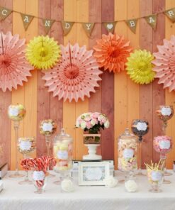 Guirlande fanion Candy Bar toile de jute
