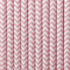 25 pailles papier chevron rose pale