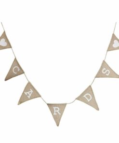 Guirlande fanions mariage "CARDS" en jute