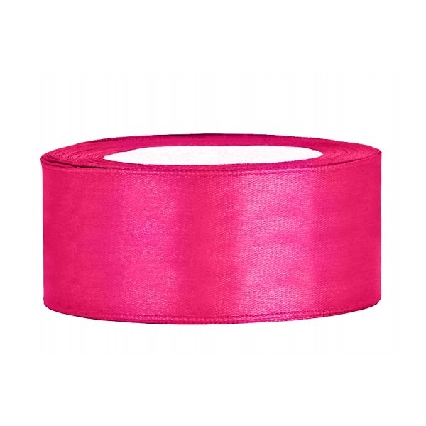Ruban de satin large 25 mm rose fuchsia 25M Ruban de satin large 25 mm rose fuchsia 25M