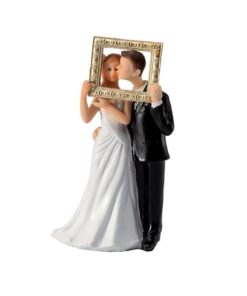 Figurine couple de mariés cadre photo