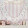 Banderole mariage Just Married fanions ivoire 3M50