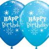 5 ballons anniversaire Happy Birthday bleu
