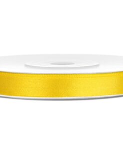 25M Ruban de satin 6mm double face jaune