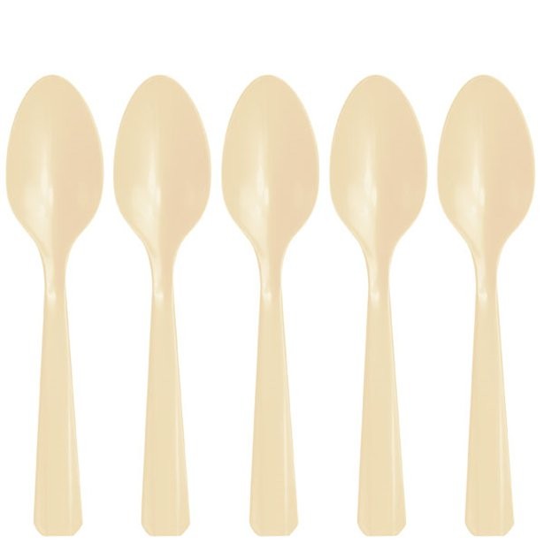 20 Cuillères en plastique vanille ivoire 20 Cuillères en plastique vanille ivoire