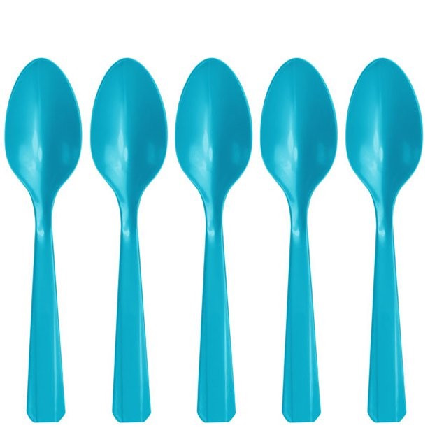 20 cuillères en plastique bleu turquoise 20 cuillères en plastique bleu turquoise