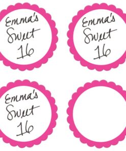 20 étiquettes rondes pot candy bar rose vif fuchsia