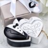 Boite à alliances coeur ou bijoux jeunes mariés Mr Mrs