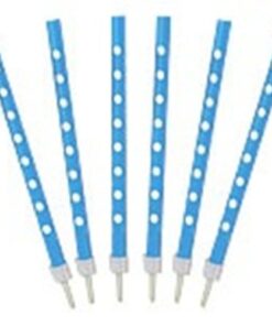 12 bougies anniversaire bleu pois blanc