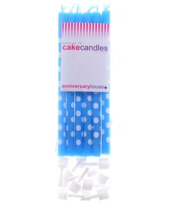 12 bougies anniversaire bleu pois blanc
