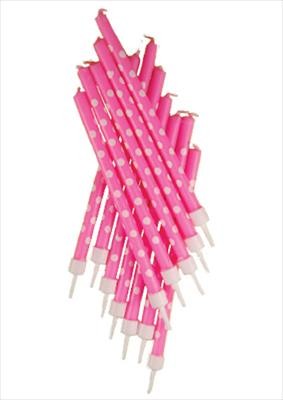 12 Bougies anniversaire rose pois blanc 12 Bougies anniversaire rose pois blanc