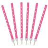 12 Bougies anniversaire rose pois blanc