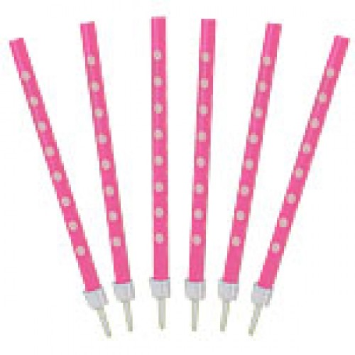 12 Bougies anniversaire rose pois blanc 12 Bougies anniversaire rose pois blanc