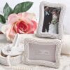 Petit cadre photo marque place perles blanches