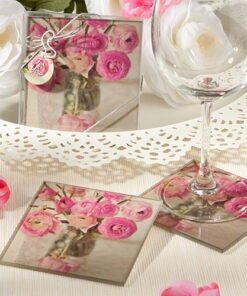 2 Sous verre vintage floral liberty shabby soucoupe bougie