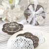 4 coeurs "dentelle" suspension ou napperons sous-verre