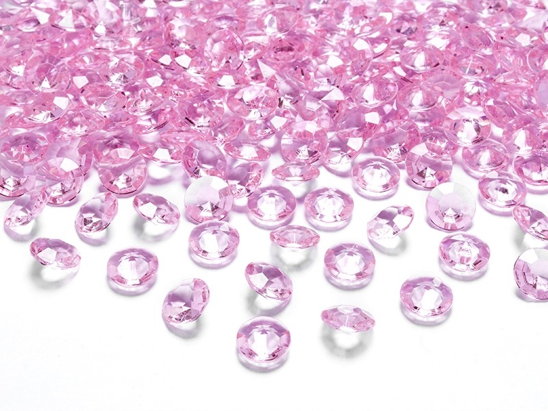 Perles diamant de table rose pâle 12mm Perles diamant de table rose pâle 12mm