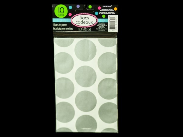 10 sacs en papier pois candy bar gris argent 10 sacs en papier pois candy bar gris argent