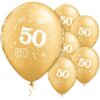 6 ballons Qualatex Or Gold "50" ans