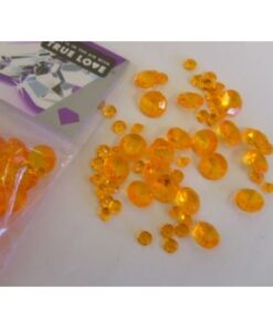 Perles Diamant de table confettis orange mix 6-12mm