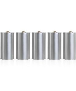 Deco voiture mariés, boites a conserves metal argent (x5)
