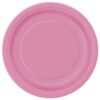 20 assiettes à dessert en carton rose vif 17cm