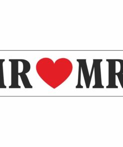 Plaque voiture mariage "Mr & Mrs"