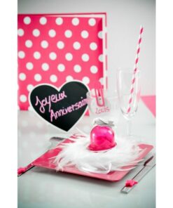 Marque-Table Coeur Ardoise en bois de 15 x 12 cm, Blanc