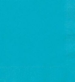 50 serviettes bleu turquoise caraïbes 33 cm