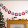 Grande guirlande Noël pingouin table hiver