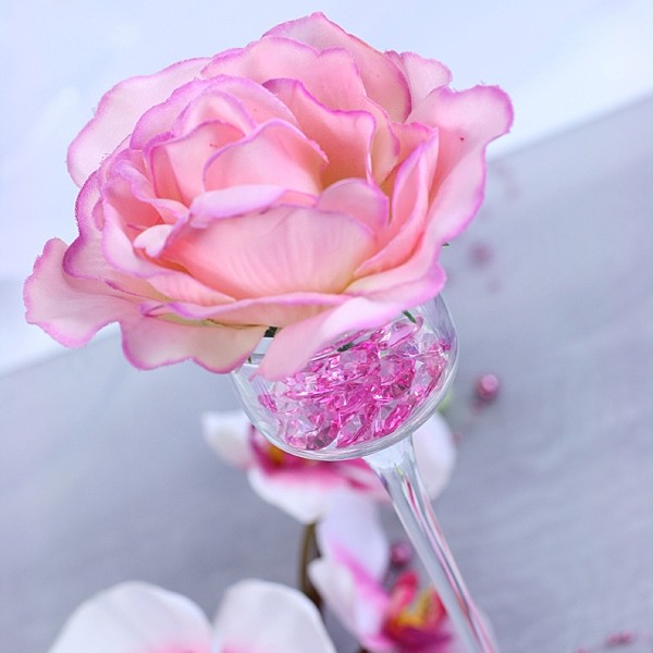 Perles diamant de table rose pâle 12mm Perles diamant de table rose pâle 12mm
