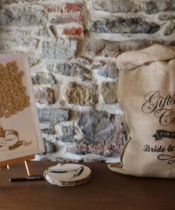 Sac toile de jute urne tirelire mariage champêtre