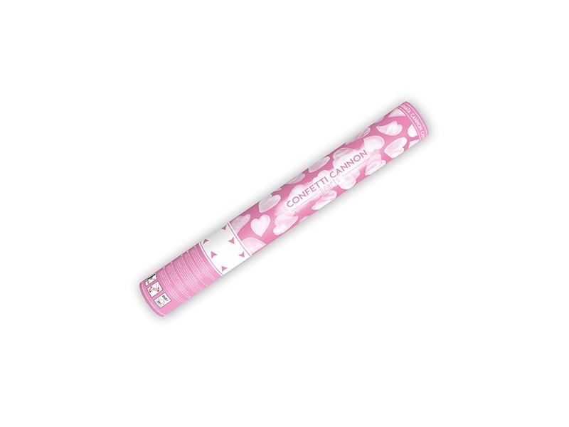 Canon à confettis coeur blanc 40 cm Canon à confettis coeur blanc 40 cm