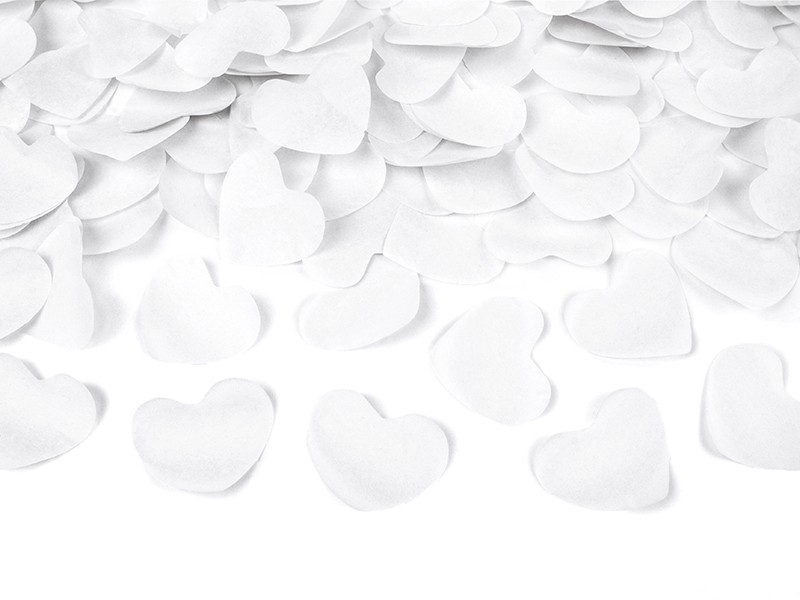 Canon à confettis coeur blanc 40 cm Canon à confettis coeur blanc 40 cm