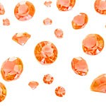 Perles Diamant de table confettis orange mix 6-12mm