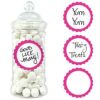 20 étiquettes rondes pot candy bar rose vif fuchsia