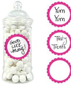 20 étiquettes rondes pot candy bar rose vif fuchsia