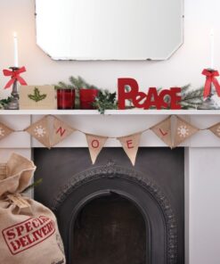 Guirlande fanion vintage NOEL toile de jute 1M50