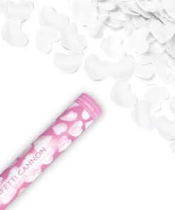 Canon à confettis coeur blanc 40 cm