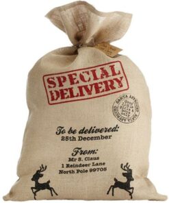 Sac jouets du Père noël en toile de jute