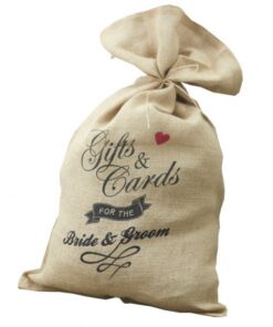 Sac toile de jute urne tirelire mariage champêtre