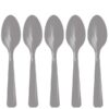 20 cuillères réutilisables en plastique gris argent