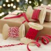 3 rubans cordelette rouge style guinguette